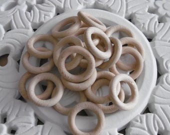 Wooden rings,natural wood rings 34 mm