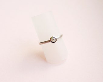 moderner Weißgoldring mit Brillant lupenrein, Ring minimalistisch, Diamantring, Verlobungsring,