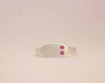 Silver ring with ruby, silver ring for woman, minimalist jewelry, modern design, gift idea for birthday, Christmas gift