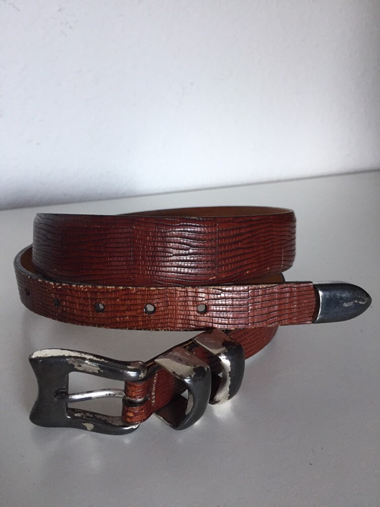 Vintage Genuine Lizard Belt by Martin Dingman 36/90 - Etsy