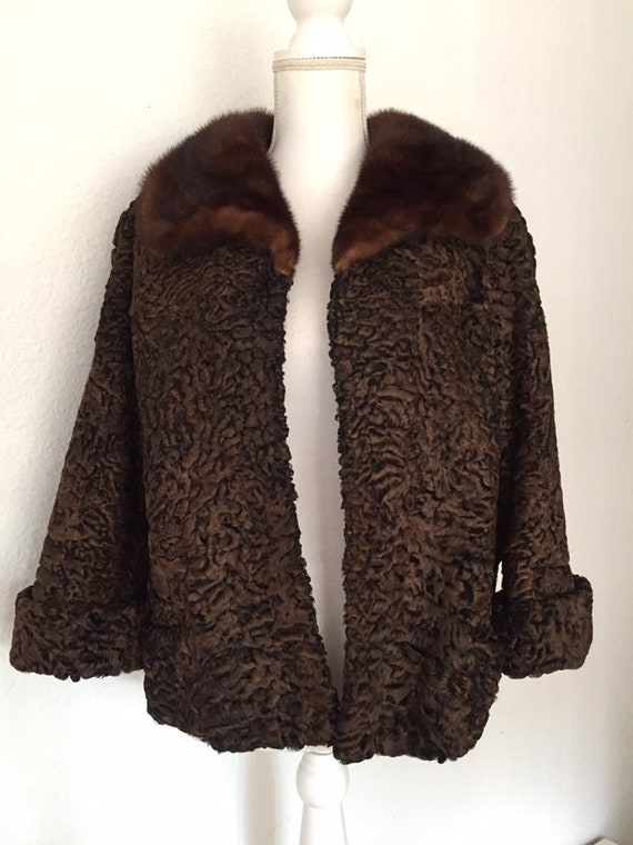 Vintage Elsa Schiaparelli Persian Lamb Mink Colla… - image 9