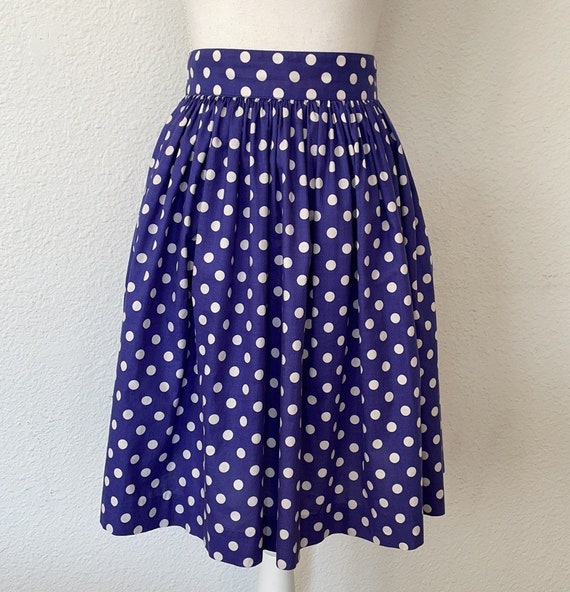 Vintage Laura Ashley Cotton Polka Dot Skirt XS