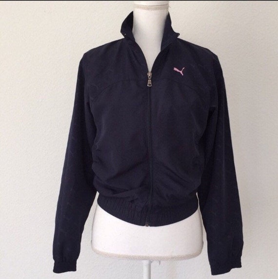 Vintage Puma Logo Track Jacket Windbreaker Navy A… - image 3