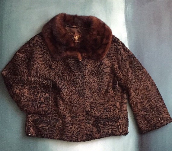 Vintage Elsa Schiaparelli Persian Lamb Mink Colla… - image 1