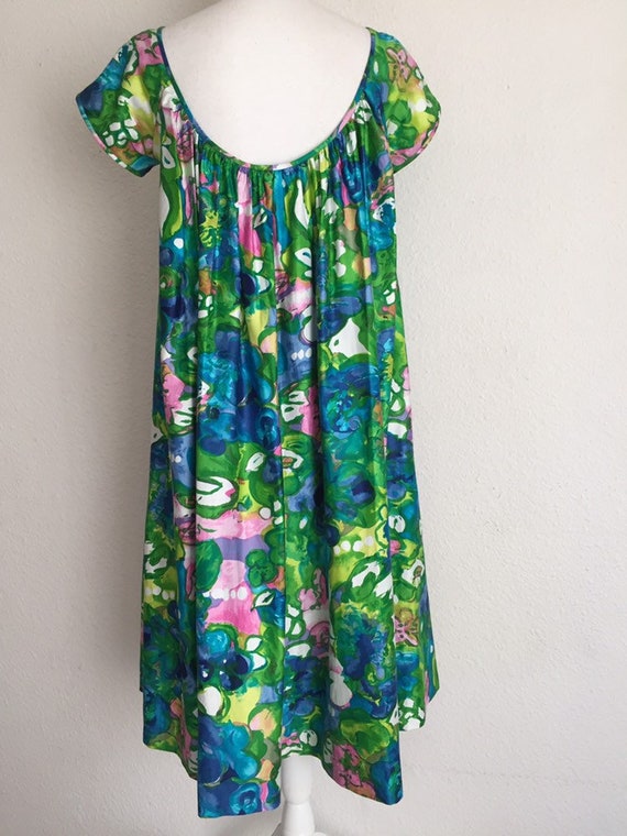 Vintage 70s Kiyomi Of Hawaii Floral Cotton Dress - image 2