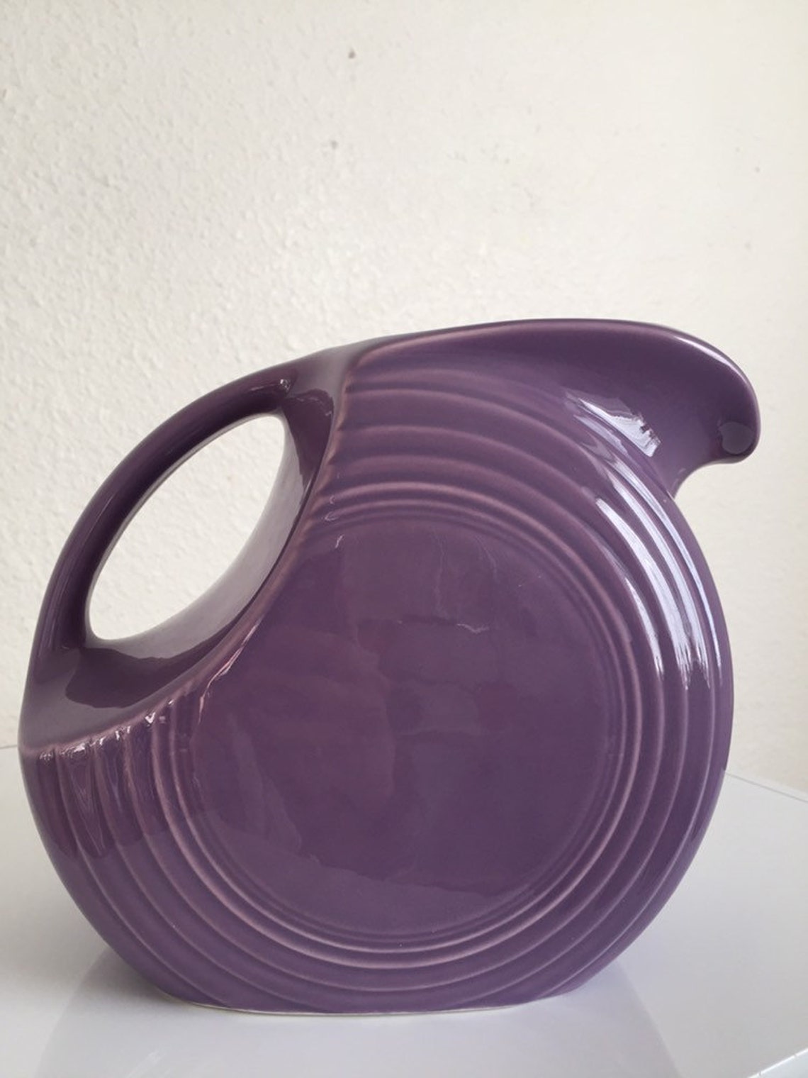 Vintage Fiestaware Purple Ceramic Disc Pitcher 1996 Etsy