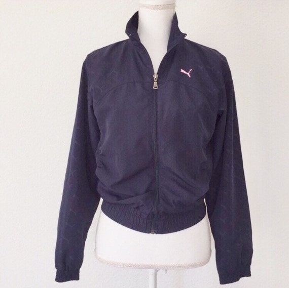 Vintage Puma Logo Track Jacket Windbreaker Navy A… - image 2