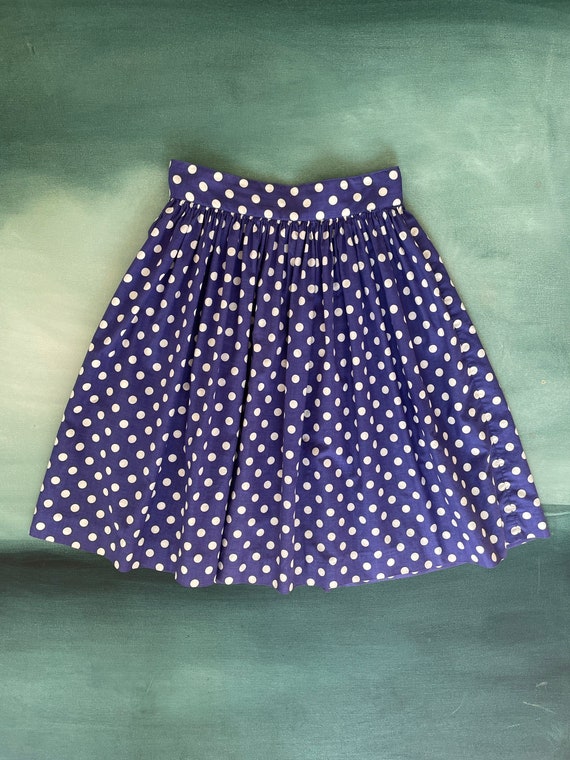 Vintage Laura Ashley Cotton Polka Dot Skirt XS - Gem