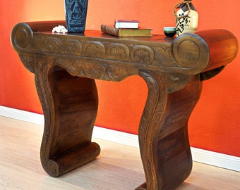 Sideboard / console made from recycled teak | 120x85cm console table made of teak wood in Asia antique style as solid wood furniture