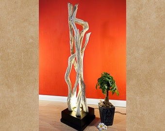 Liana wood floor lamp 120 cm Wooden vine lamp with indirect lighting