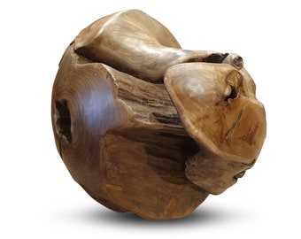 Massive Teak Wurzelholz Deko Kugel 20-50cm | Garten oder Wohnzimmer Dekoration Gartendeko aus Wurzel Holz