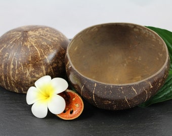 Bol de noix de coco Bol de noix de coco | Coquille de noix de coco naturelle XXL comme bol à fruits, bol à céréales, etc.