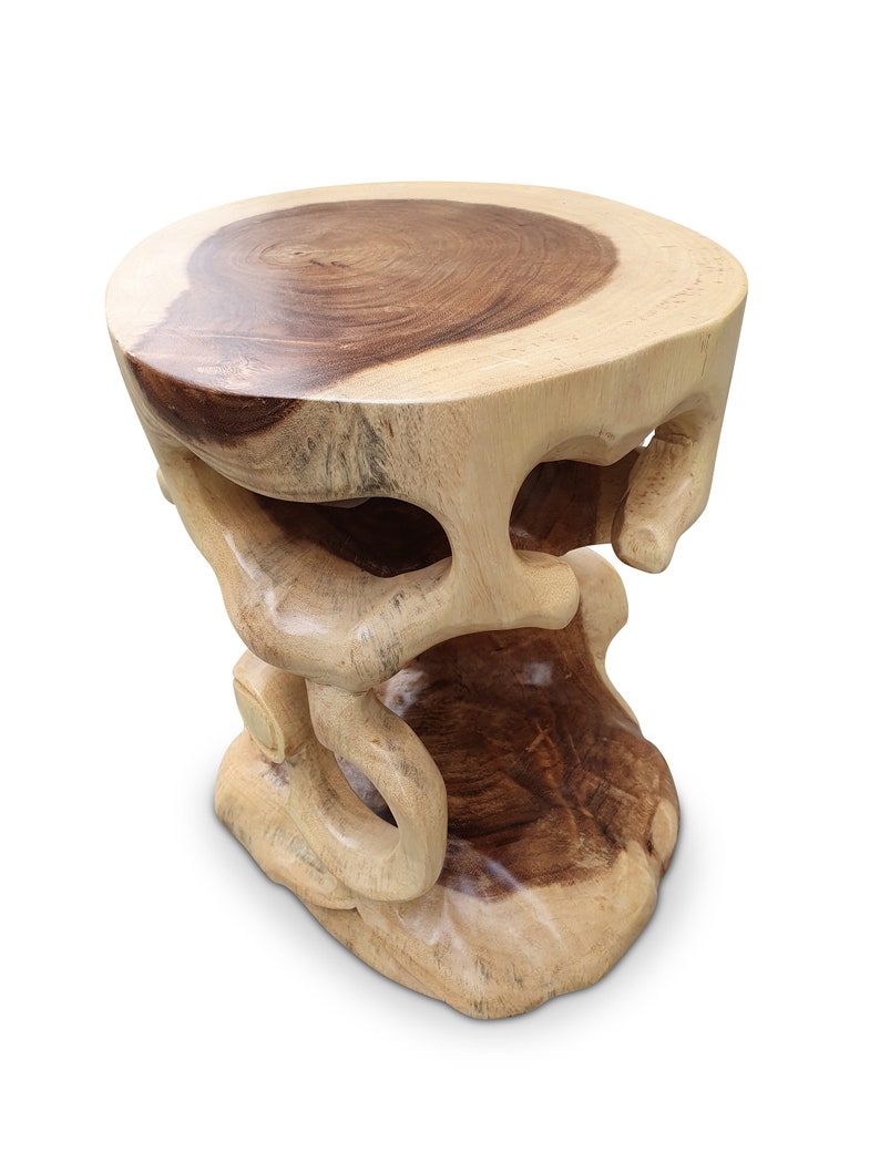 Table d'appoint en bois Suar bois massif Table de salon en bois massif d'acacia 40 x 35 cm Table de chevet, jardinière ou tabouret image 5