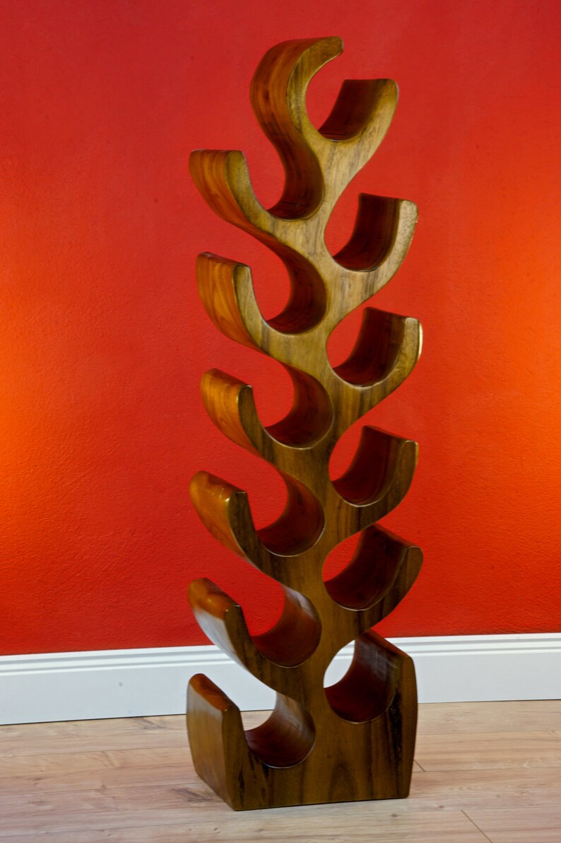 100cm Large Acacia / Suar Solid Wood Wine Rack for 12 Bottles Etsy