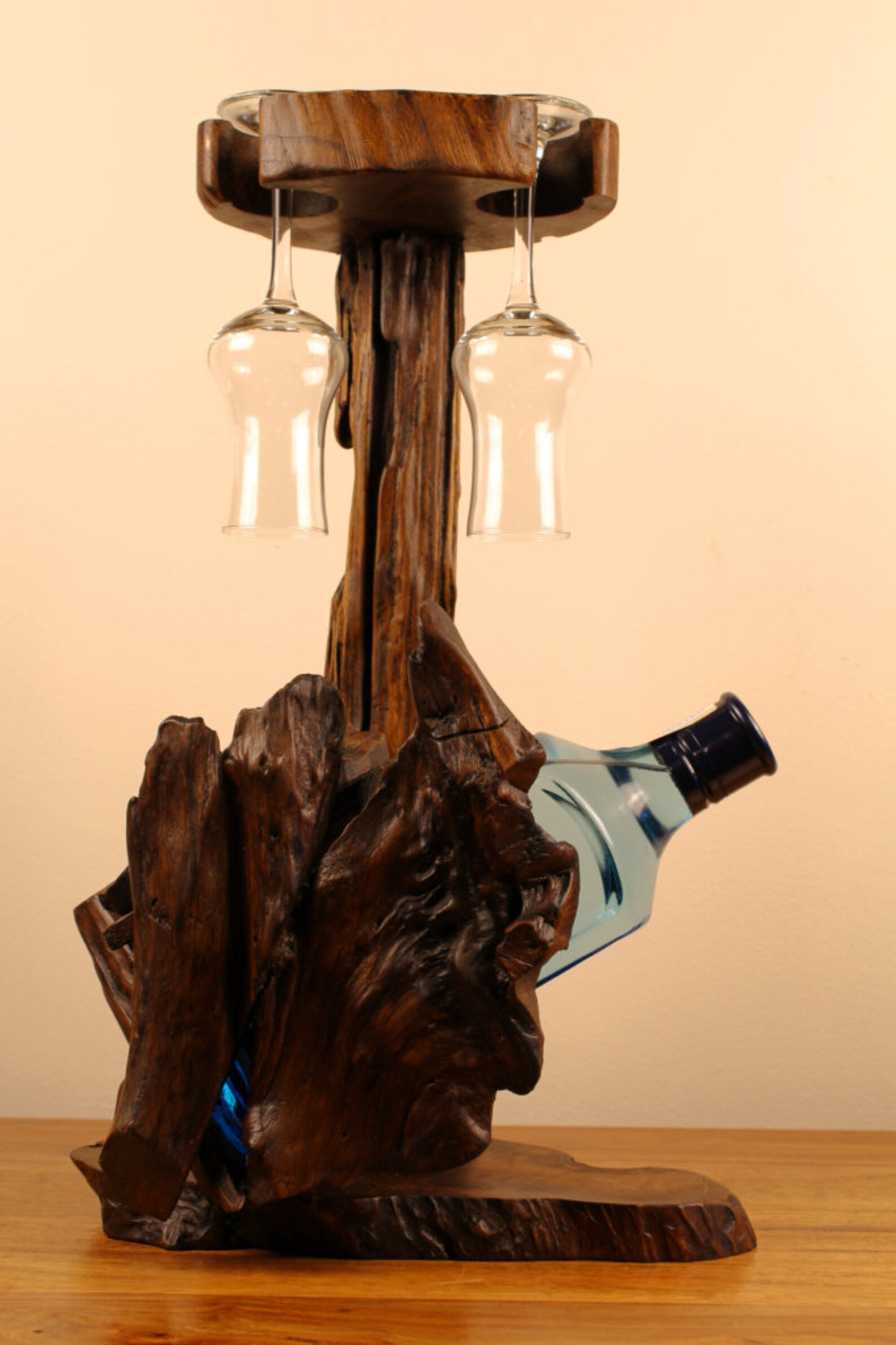 teak wine bottle holder