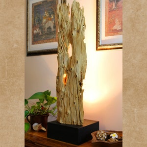 Driftwood floor lamp solid wood | 95 cm Teak oldwood lamp with indirect lighting