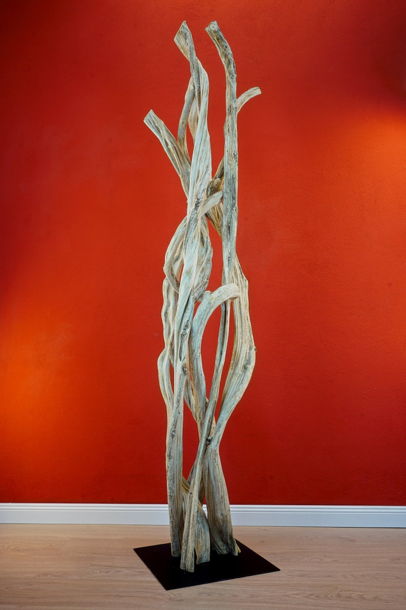 Liana wood decorative sculpture 180-200 cm Exotic driftwood sculpture for living room, bedroom or hallway with washed out liana wood image 2
