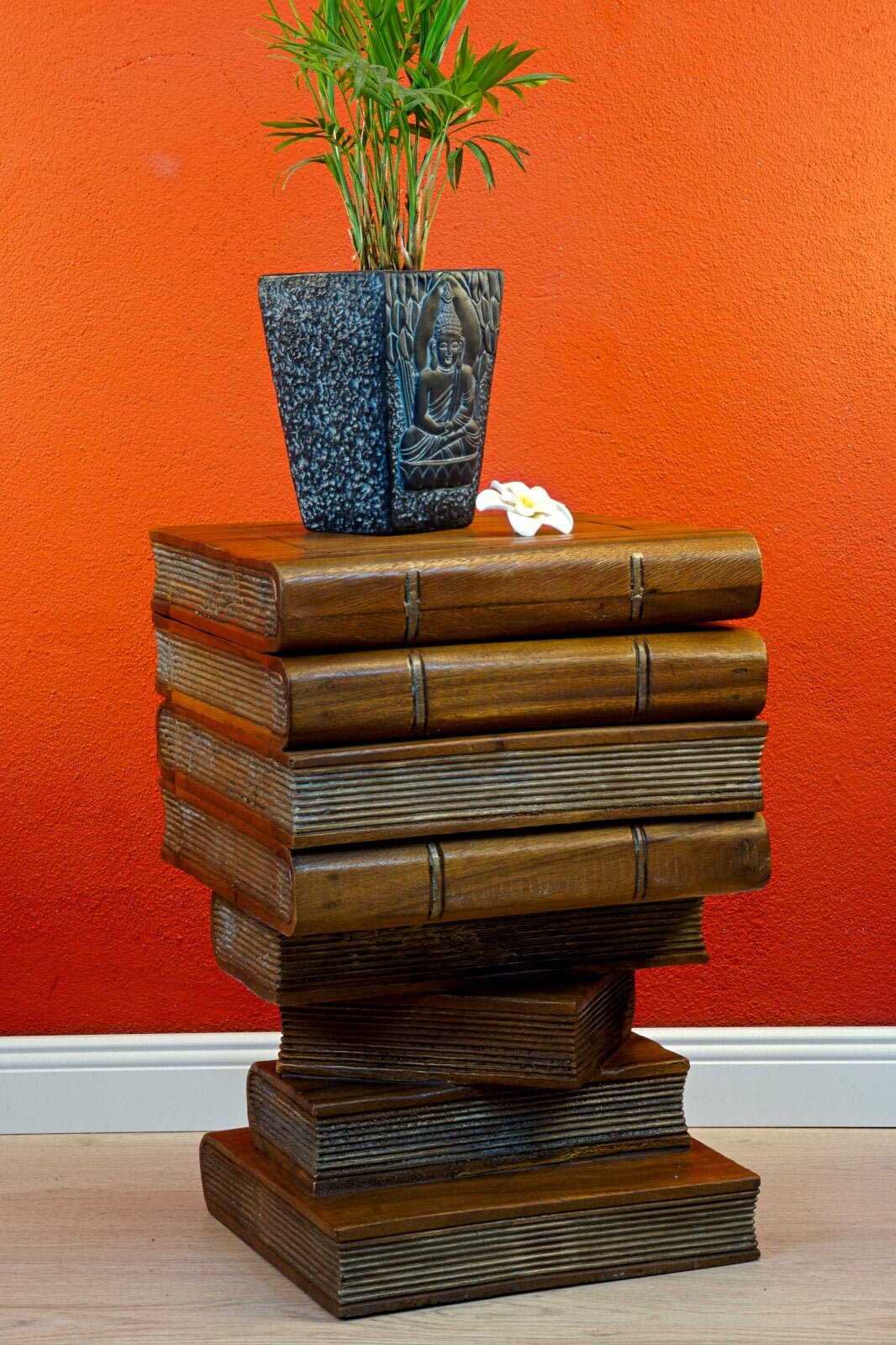 Mesa lateral de madera maciza de 50 cm Pila de libro de mesa | Etsy