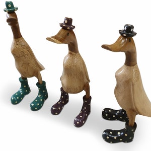 Wood Duck Made of Bamboo Solid Wood Garden Decoration Decorative Wooden ...