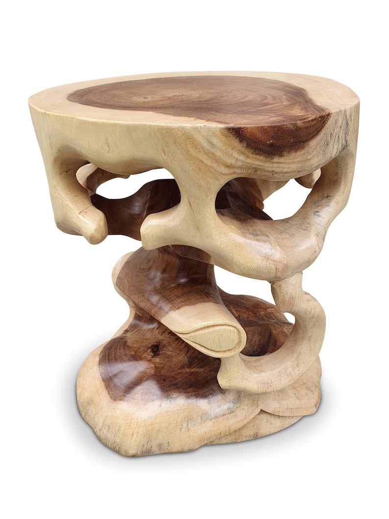 Table d'appoint en bois Suar bois massif Table de salon en bois massif d'acacia 40 x 35 cm Table de chevet, jardinière ou tabouret Natur / Natural