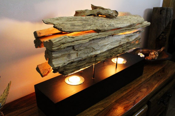 Driftwood Table Lamp 60cm Wooden Lamp With Indirect Lighting - Etsy Norway