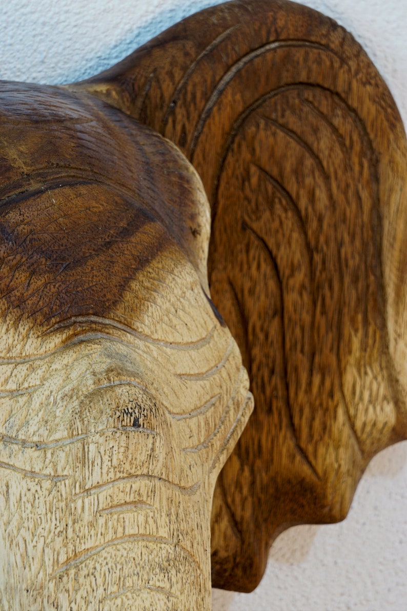 Olifantenkop Gesneden Uit Massief Hout Houten Olifant Als Etsy Nederland
