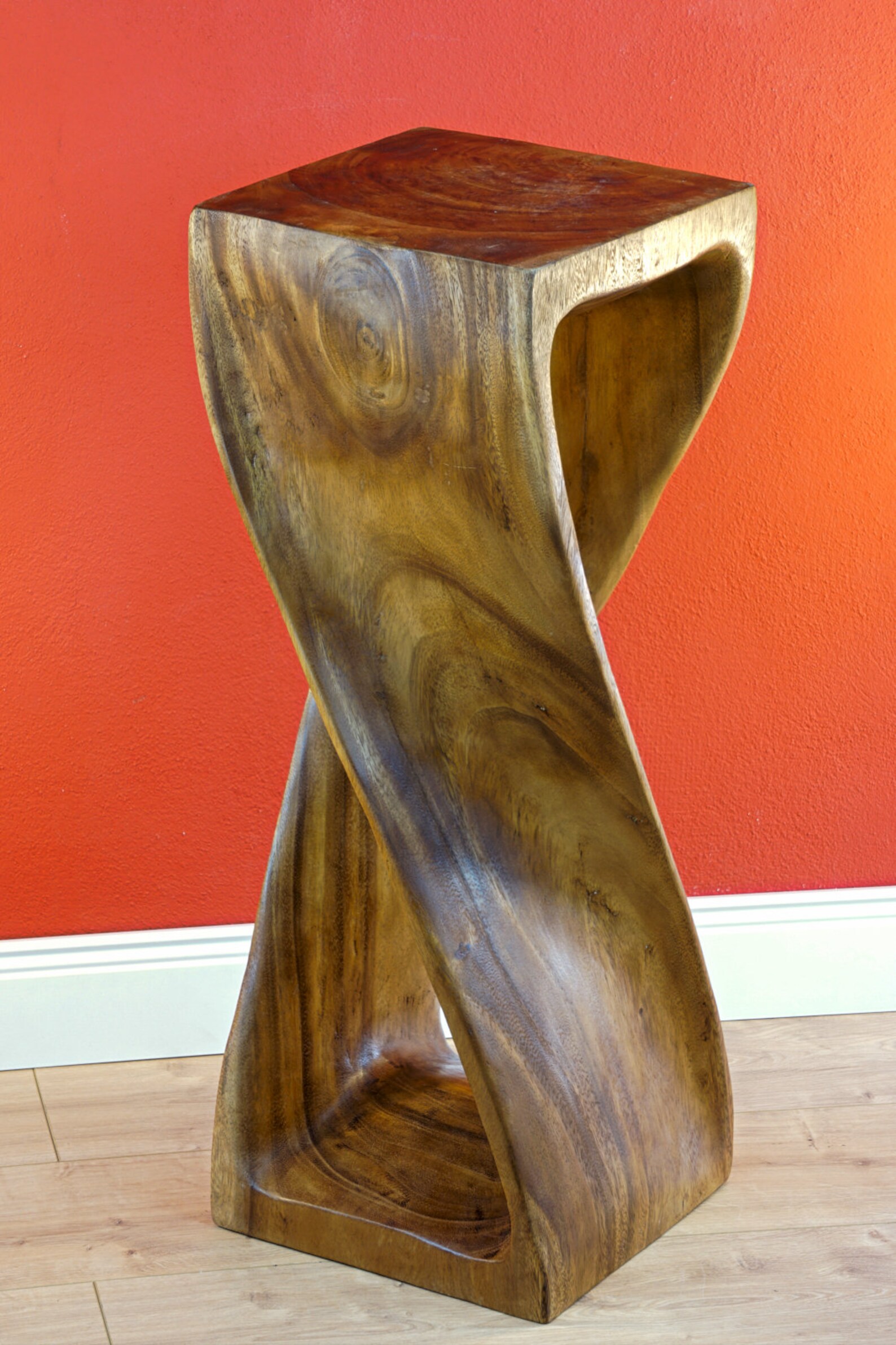 Twisted Side Table Made of Solid Acacia Wood 30/50/76 Cm Etsy