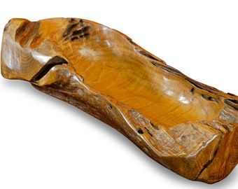 Wurzelholz Obstschale ca 55-65 x 25-30 cm | Massivholz Dekoschale | Wurzel Holz Schale Holzschale mit natürlicher Optik Teakholz Deko Objekt