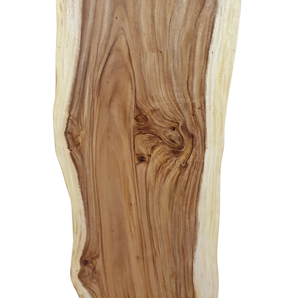 Plateau de table en bois massif Suar avec bordure en arbre | Table à manger, table basse ou plan vasque DIY de 100 à 220 cm en bois massif de forme naturelle