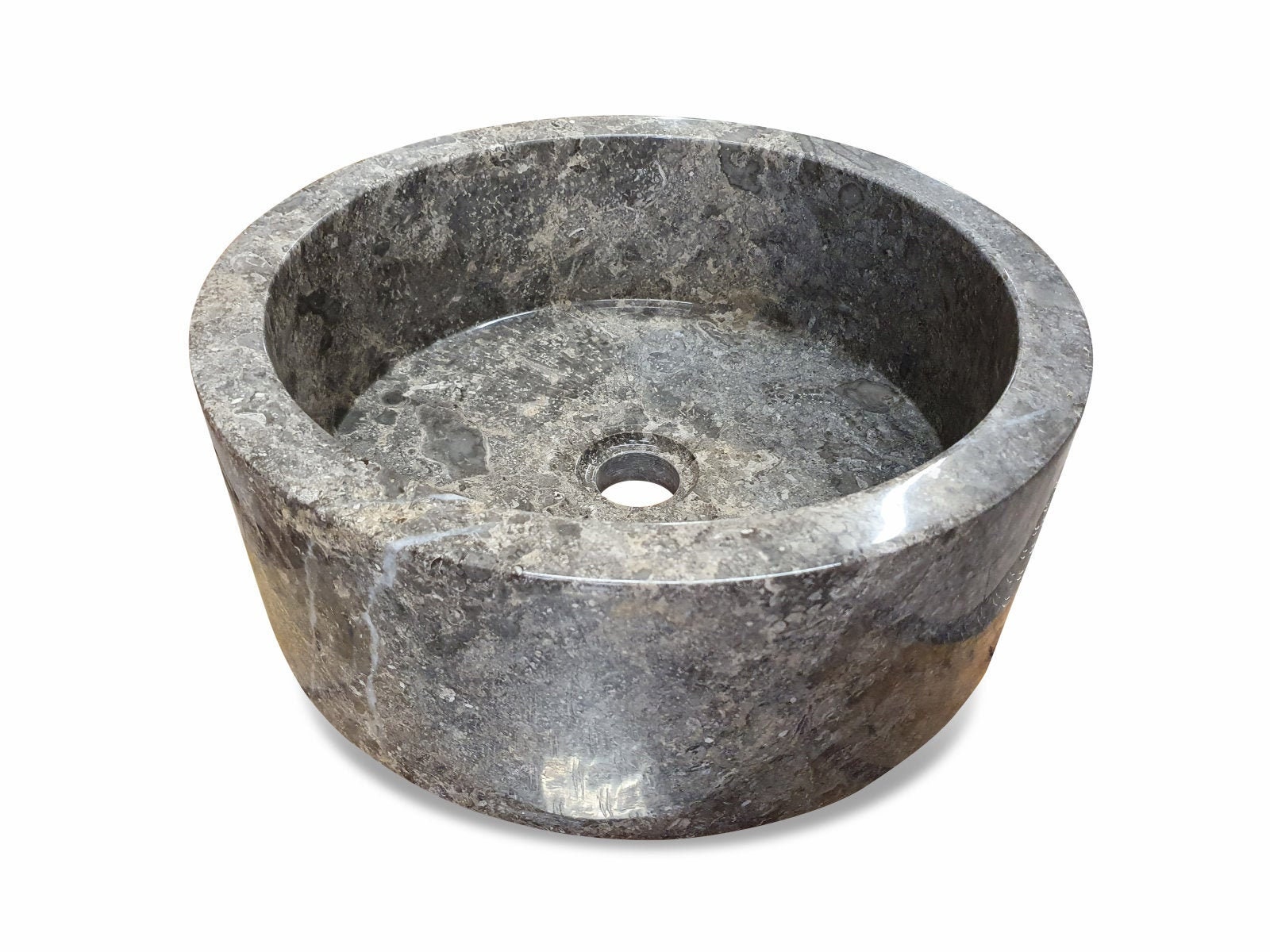 Lavabo encimera Tetsu de piedra Ø 40 cm