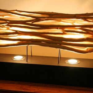 driftwood table lamp indirect lighting 62cm wide driftwood lamp with 2 LED spots image 4