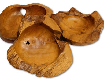 Teak root wood bowl 20 to 60 cm | Solid wood decorative bowl | Root wooden bowl with a natural look Teak decorative object
