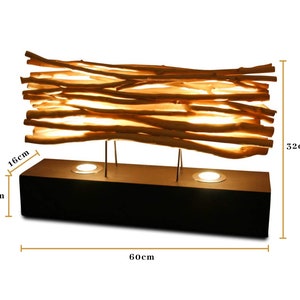 driftwood table lamp indirect lighting 62cm wide driftwood lamp with 2 LED spots image 5