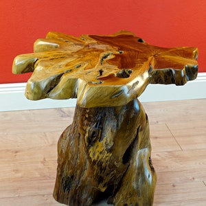 Side Table Solid Wood Teak Tree Trunk Living Room Couch Coffee Table ...