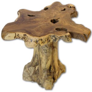 Side Table Solid Wood Teak Tree Trunk Living Room Couch Coffee Table ...