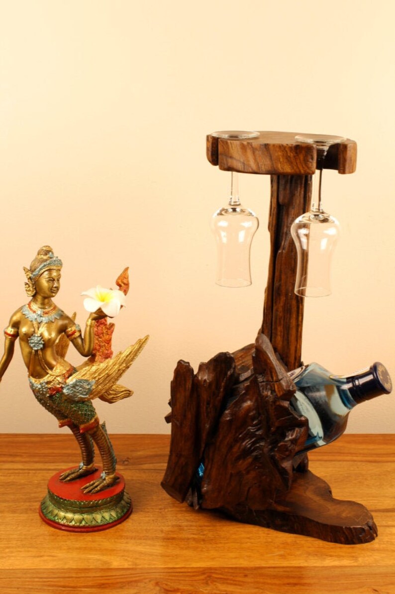 teak wine bottle holder