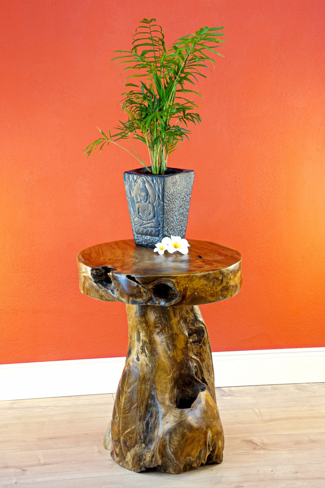 Solid Teak Side Table Flower Stand Made of Teak Root Wood in 50 or 40