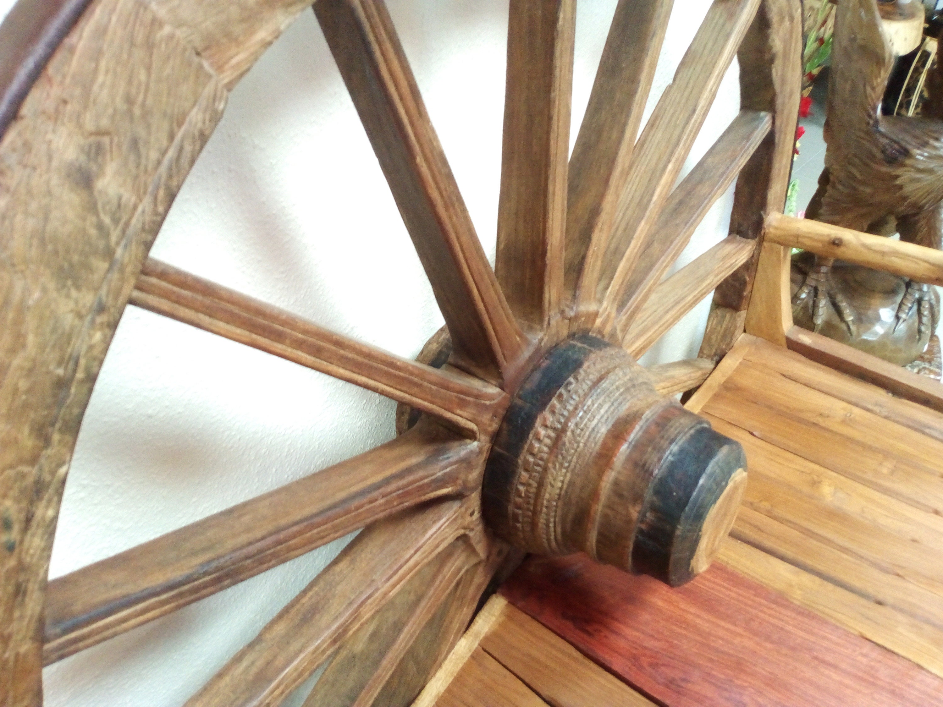 Banco de jardín de ruedas de vagón de madera maciza de teca | Etsy