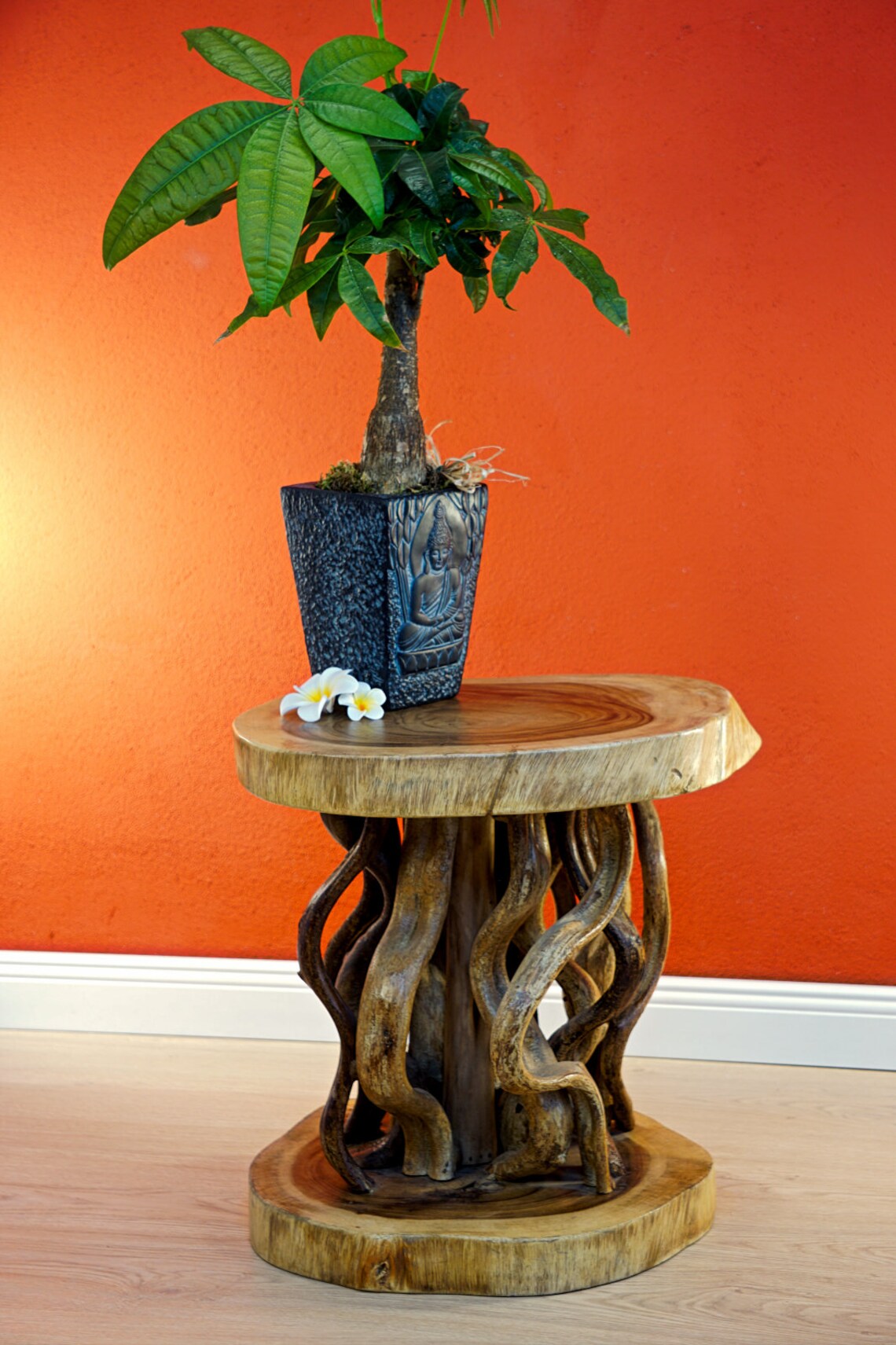 45 cm wooden acacia side table Solid wood living room table Etsy