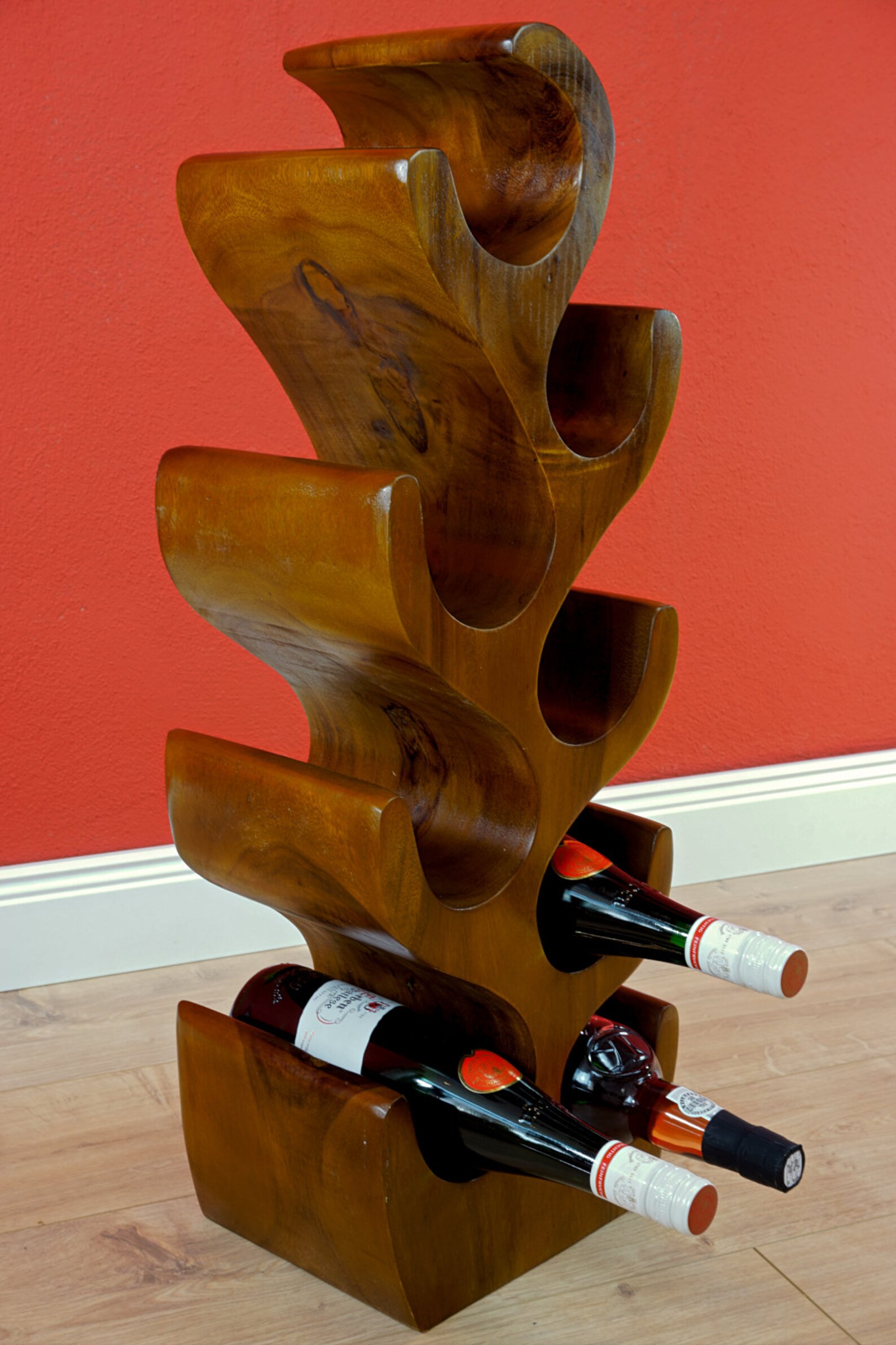 100cm Large Acacia / Suar Solid Wood Wine Rack for 12 Bottles Etsy