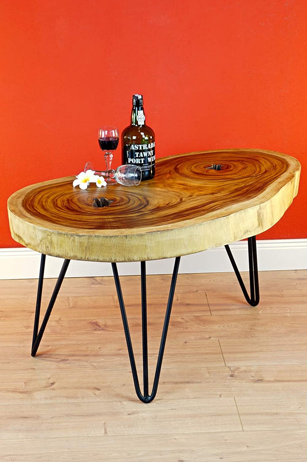 Solid Wood Coffee Table Made From a Suar Wood Tree Slice 70 X Etsy