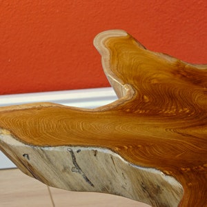 Table basse en ronce de bois tranche d'arbre bois massif LUHU 50 à 85 cm image 7