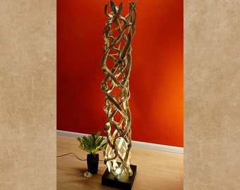 Vine wood floor lamp  175 cm | Wooden lamp with LED spot and indirect lighting