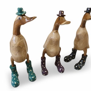 Wood Duck Made of Bamboo Solid Wood Garden Decoration Decorative Wooden ...