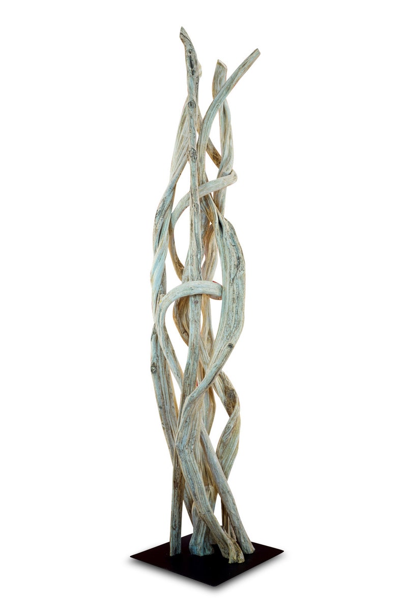 Liana wood decorative sculpture 180-200 cm Exotic driftwood sculpture for living room, bedroom or hallway with washed out liana wood image 5