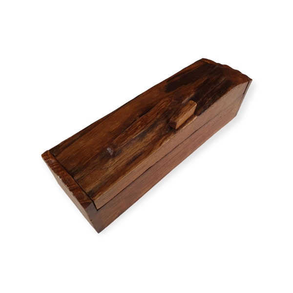 Reclaimed Wood Casket Box Chest | 28cm box with lid for jewelry, chopsticks, etc.