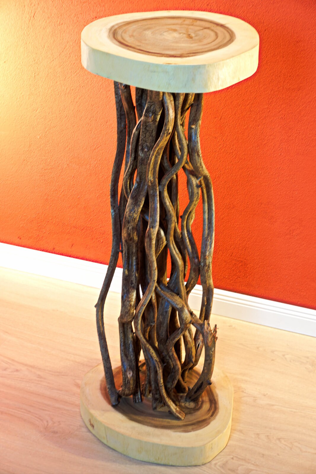 Solid 100 X 40cm Suar Wood Side Table With Lianas Flower Etsy