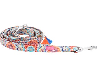 Hippie Blue 3-way dog leash Hippie, adjustable dog leash, Ibiza dog leash, city leash