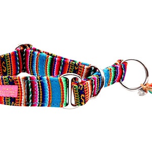 Choke collar/&quot;LaaVida Turquoise&quot;/Hippie Ibiza Style/made from woven Peru fabric in colorful.