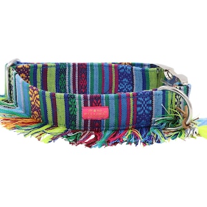 Choker &quot;Gipsy Boho Boy&quot; Choker in Boho Ibiza style made of woven Mexican fabric in blue